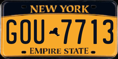 NY license plate GOU7713