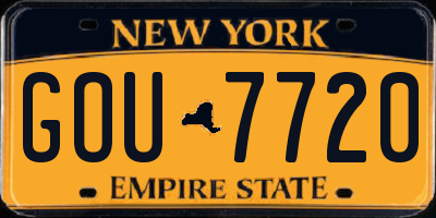 NY license plate GOU7720