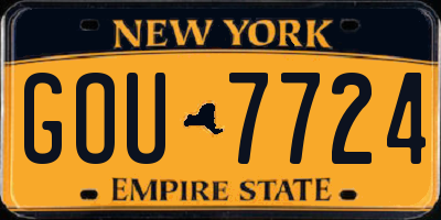 NY license plate GOU7724