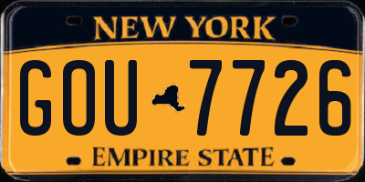 NY license plate GOU7726
