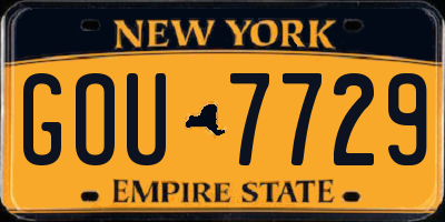 NY license plate GOU7729