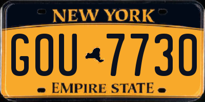 NY license plate GOU7730