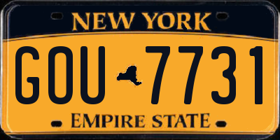 NY license plate GOU7731