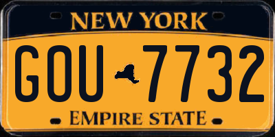 NY license plate GOU7732