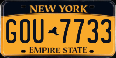NY license plate GOU7733