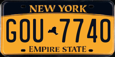 NY license plate GOU7740