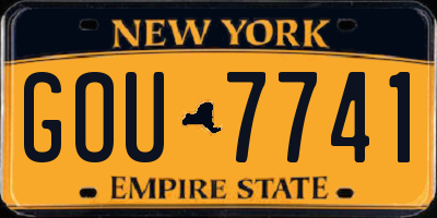 NY license plate GOU7741
