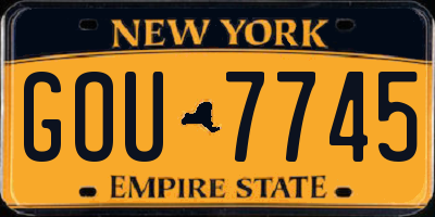 NY license plate GOU7745