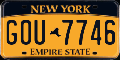 NY license plate GOU7746