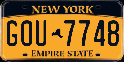 NY license plate GOU7748