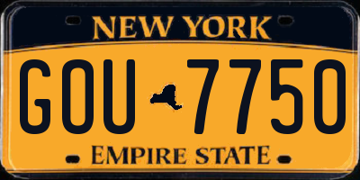 NY license plate GOU7750