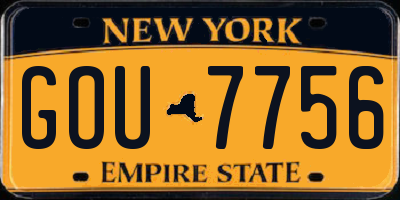 NY license plate GOU7756