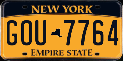 NY license plate GOU7764