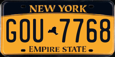 NY license plate GOU7768