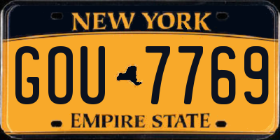 NY license plate GOU7769