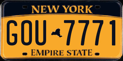 NY license plate GOU7771