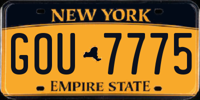 NY license plate GOU7775