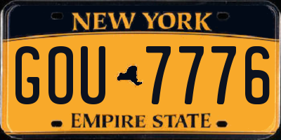 NY license plate GOU7776