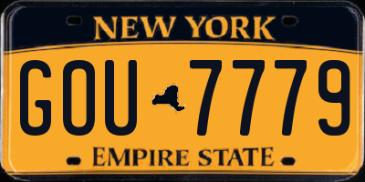 NY license plate GOU7779
