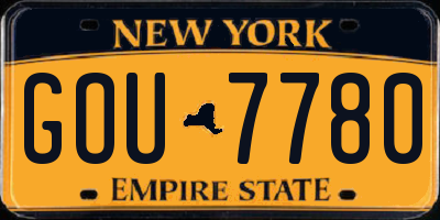 NY license plate GOU7780