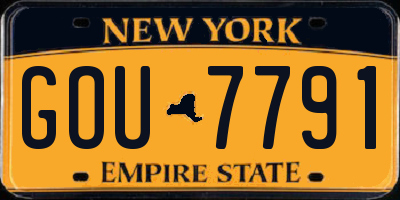 NY license plate GOU7791