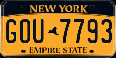 NY license plate GOU7793