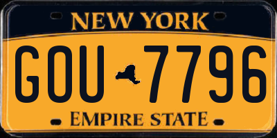 NY license plate GOU7796