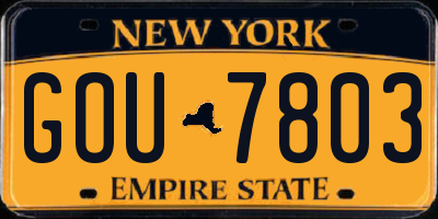 NY license plate GOU7803