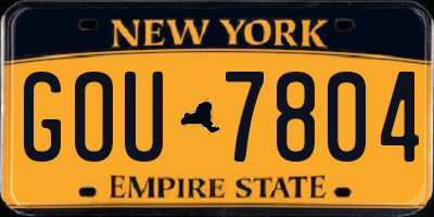 NY license plate GOU7804