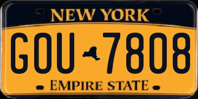 NY license plate GOU7808