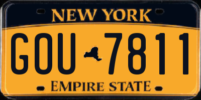 NY license plate GOU7811