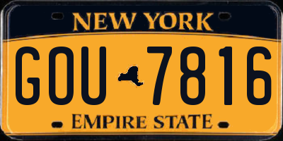 NY license plate GOU7816