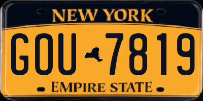 NY license plate GOU7819