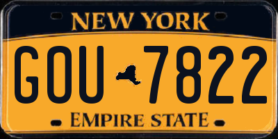 NY license plate GOU7822