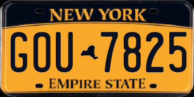 NY license plate GOU7825