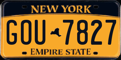NY license plate GOU7827