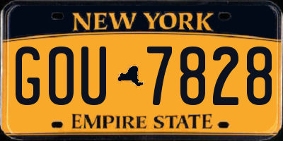 NY license plate GOU7828