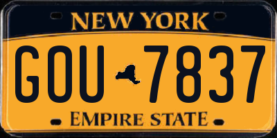 NY license plate GOU7837