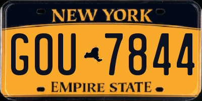 NY license plate GOU7844
