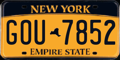 NY license plate GOU7852