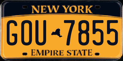NY license plate GOU7855