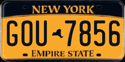 NY license plate GOU7856