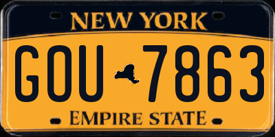 NY license plate GOU7863