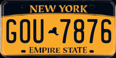 NY license plate GOU7876