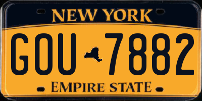 NY license plate GOU7882