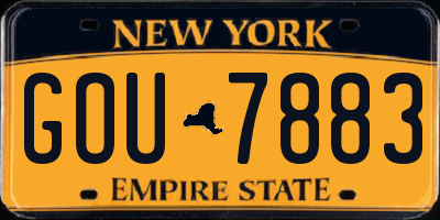 NY license plate GOU7883