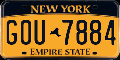 NY license plate GOU7884