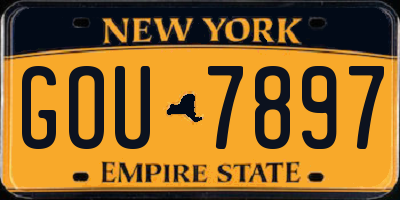 NY license plate GOU7897