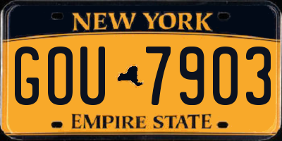 NY license plate GOU7903