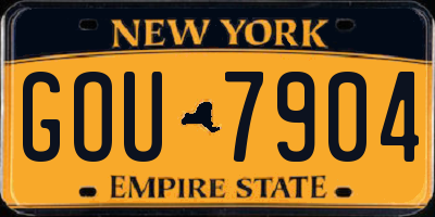NY license plate GOU7904